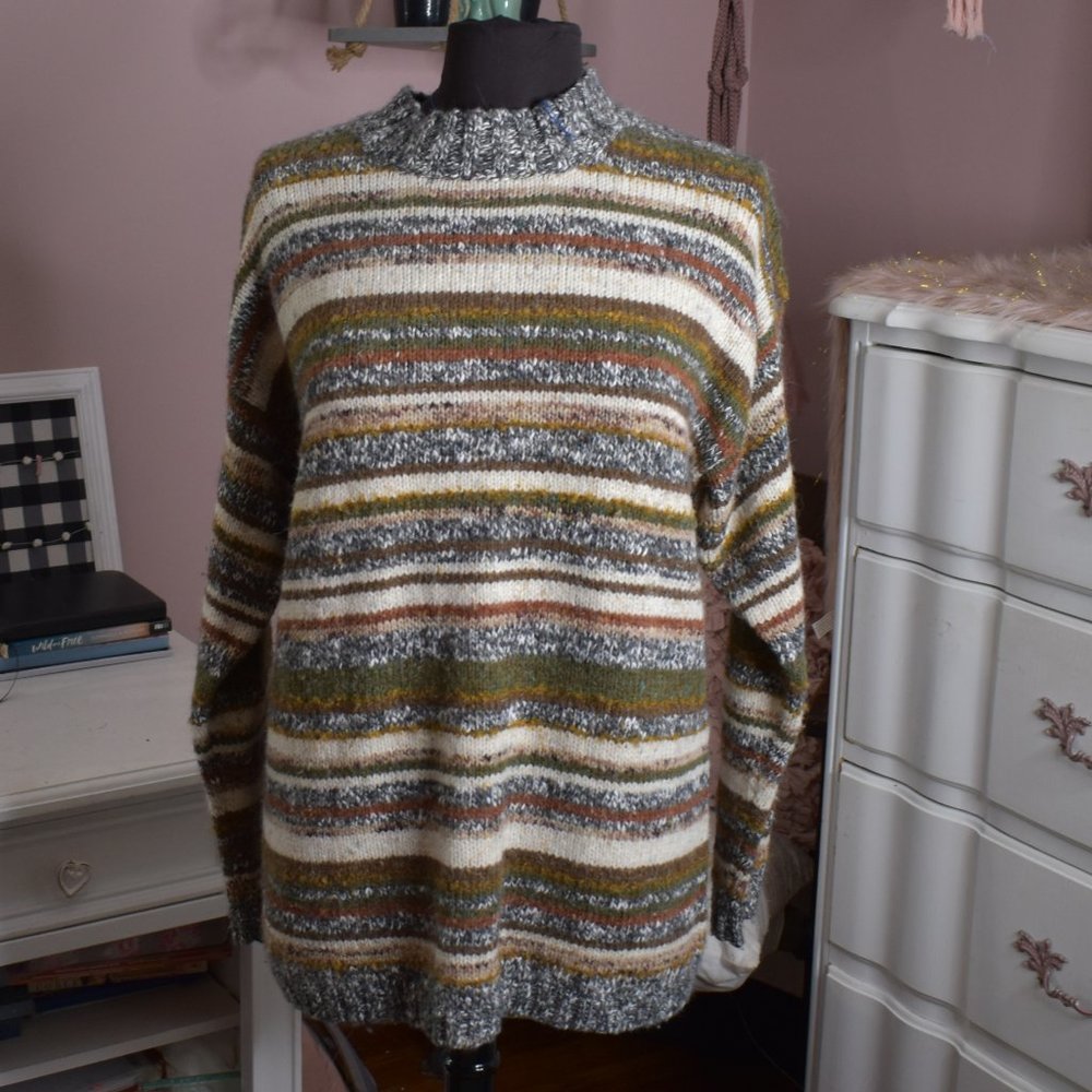 True Mark Best Authentic Innovative Rugged Grandpa Sweater Medium % Wool Vintage